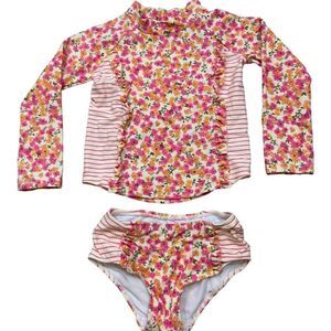 Jessica Simpson Toddler Floral Ruffle‎ Bikini Long Sleeve Top Size 3T